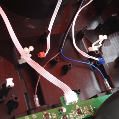 4 Wheel sensor cables unplugged and removed from wire organizers