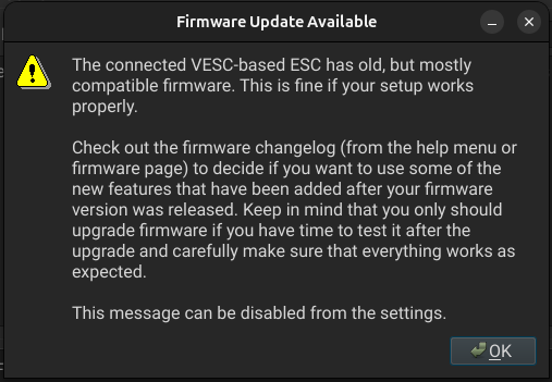 Warning message