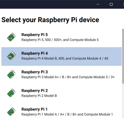 Pi Imager Step 1