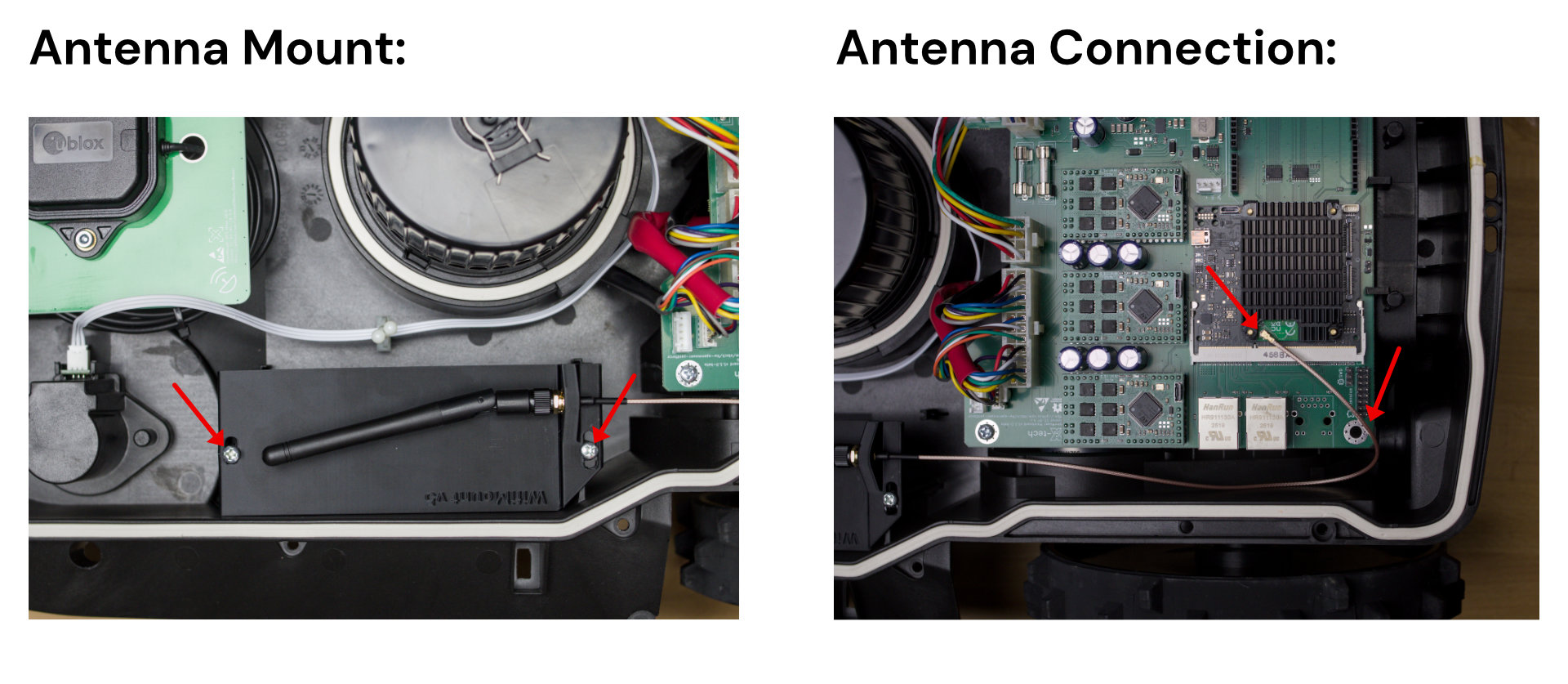 Externe WLAN-Antenne mit Halterung im Mäher