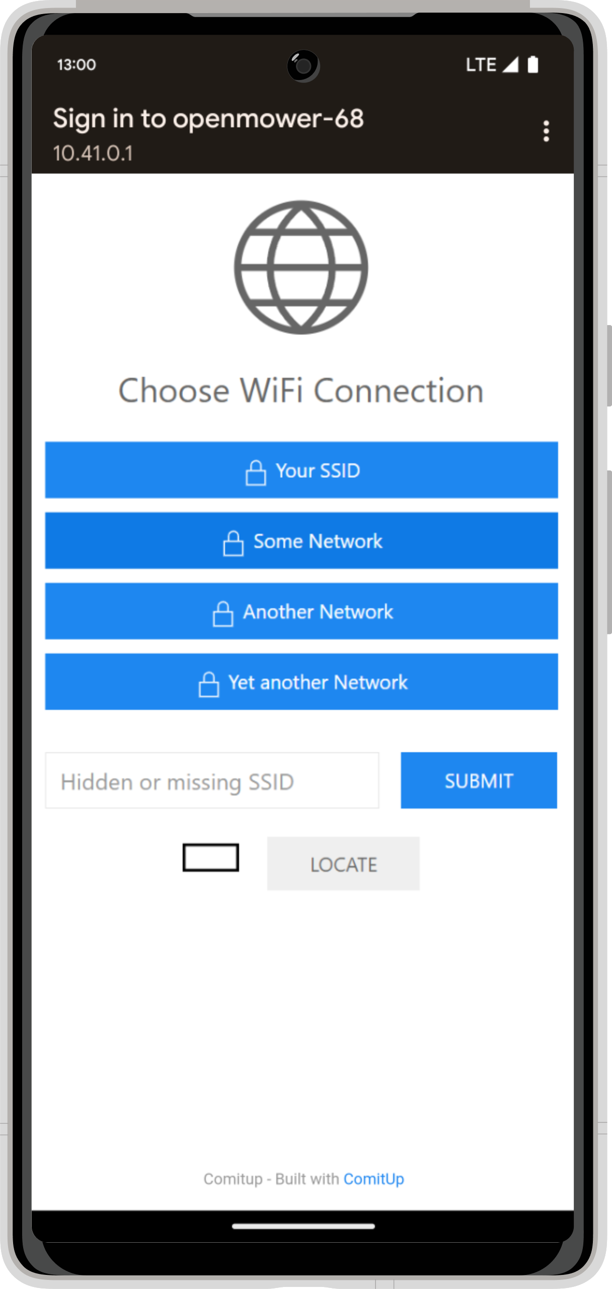 WLAN-Hotspot des OpenMower auf dem Smartphone