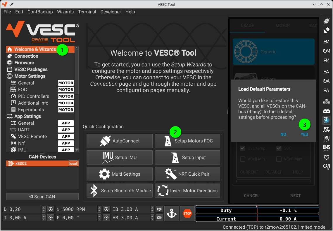 Start FOC Calibration